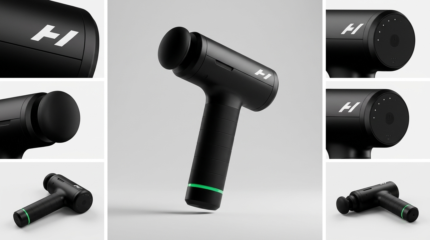 H-brand massage gun — AI product video by AiProductCC